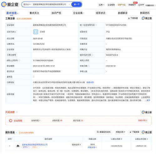 國家能源集團成立鐵路投資公司，注冊資本12億元